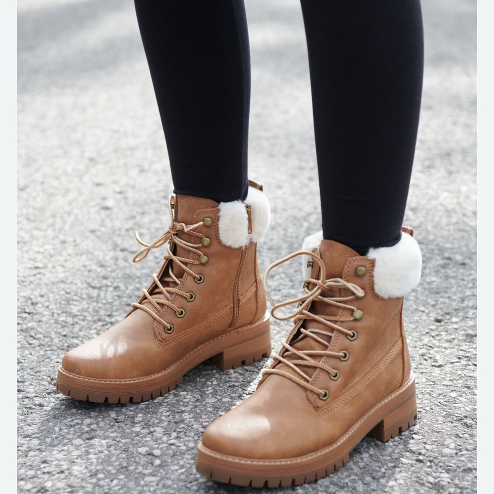 Madden Girl Tan Lace Up Work It Boots with Rugged Design